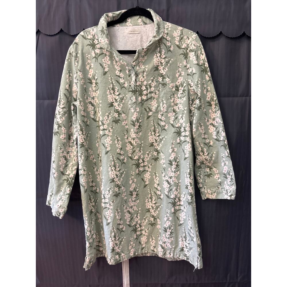 Garnet Hill Fay Organic-Cotton night gown in a floral pattern - size Large